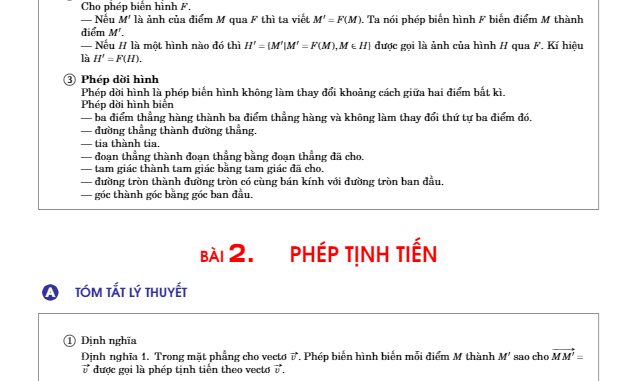 Hướng dẫn giải các dạng toán phép biến hình