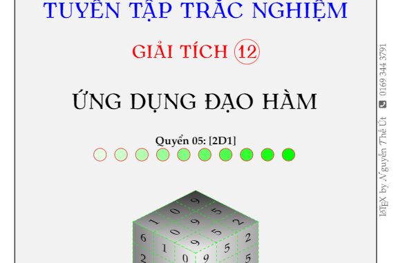 Tuyển tập trắc nghiệm ứng dụng đạo hàm - Nguyễn Thế Út